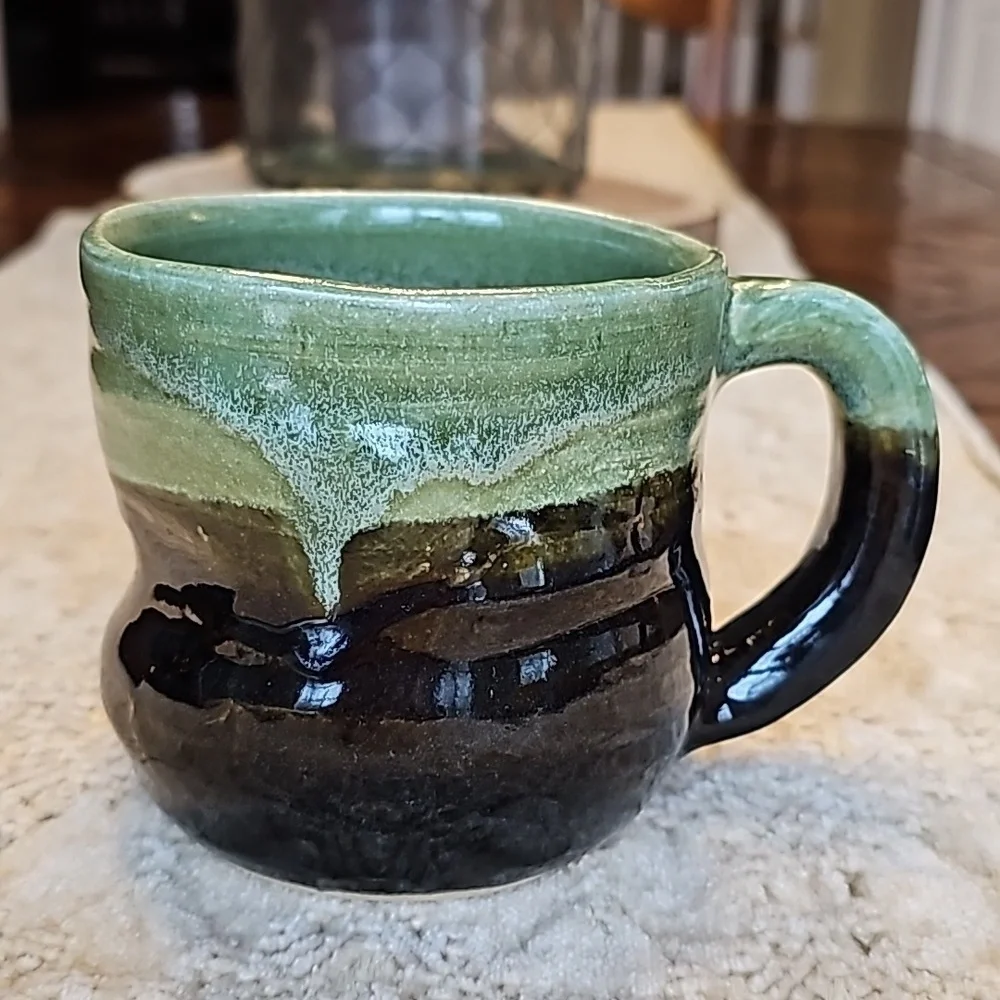 The Potter's House Studio Pottery Sage And Brown Coffee/Tea Mug - OS